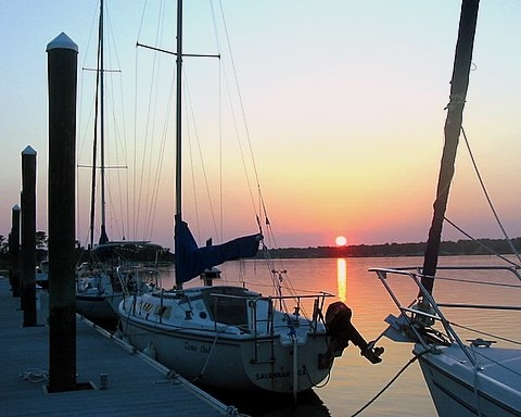 Sunset at South Harbor marina